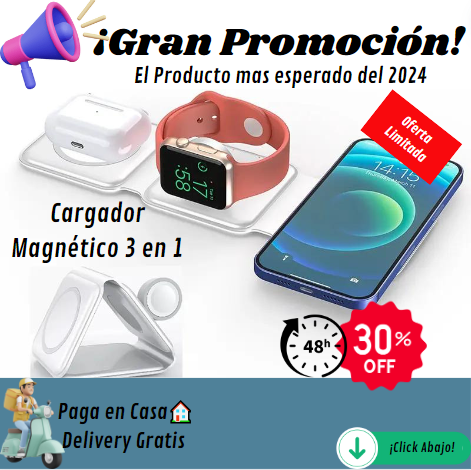 🔋CARGADOR MAGNÉTICO 3 EN 1⚡